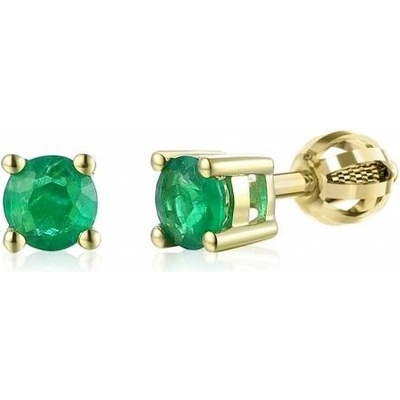 Gems, Luxusní peckové náušnice Serenith se smaragdy, žluté zlato, 585-38-3-0577.0Z00.0.00.606.05