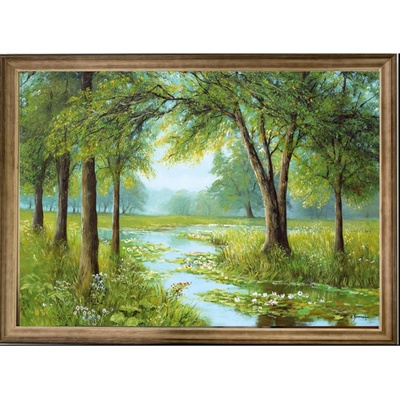 Bondecor Zarámovaný obraz Řeka 64 x 100 cm