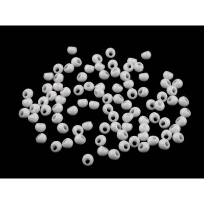 Stoklasa Plastové korálky kapky, imitace rokajlu 4,7x5,3 mm Balení: 10 g, Varianta: 1 bílá 1 bílá
