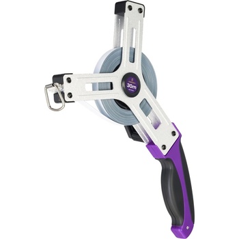 Levenhuk Ролетка Ermenrich Reel SX30, 30m, геодезическа, матирана стомана, едностранна, метално ухо, корпус от алуминиева сплав (Reel SX30)