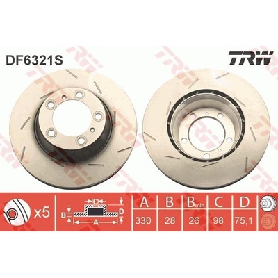 Brzdový kotúč (cena za 1ks) TRW DF6321S