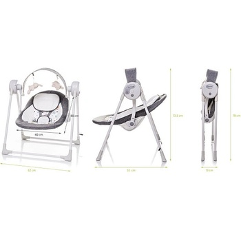 4Baby lehátko houpačka Swing šedá