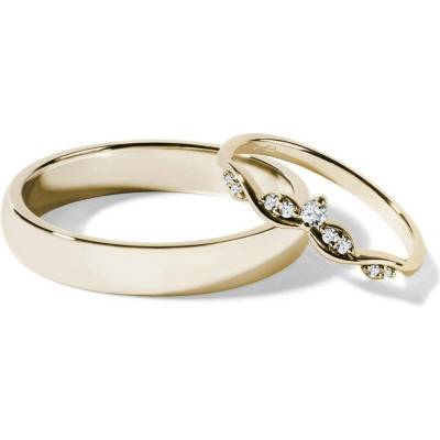 Klenota Elegantní snubní set ze žlutého zlata s diamanty s0839013