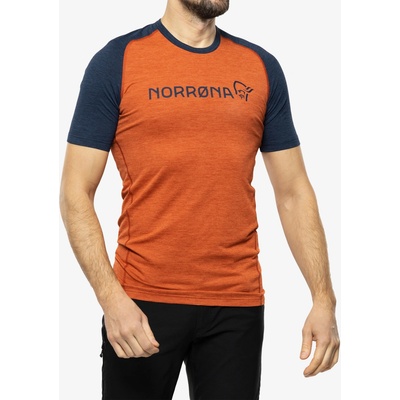 Norrona Fjora Equaliser Lightweight T-Shirt rooibos tea/indigo night