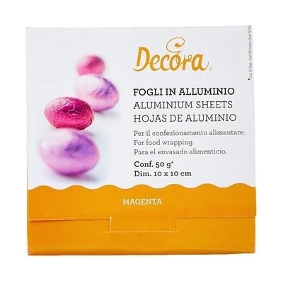Fólie pro balení čokolád - červená 10x10cm 150ks Decora