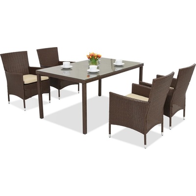 Garden Point polyratanový zahradní nábytek Milan / Granada 4 hnědý – Zboží Mobilmania