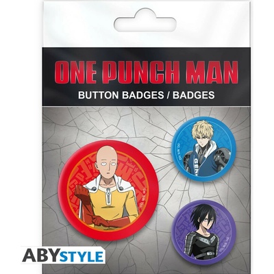 Odznak One Punch Man Pin Badges 3-Pack Saitama, Genos & Sonic