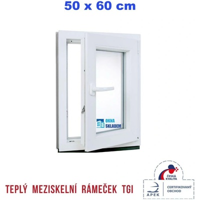 ERKADO 500 x 600 mm Bílé / Antracit otevíravé i sklopné pravé