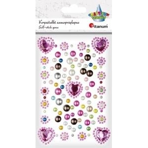 TITANUM Craft-Fun Series Self-adhesive heart crystals, pearls mix