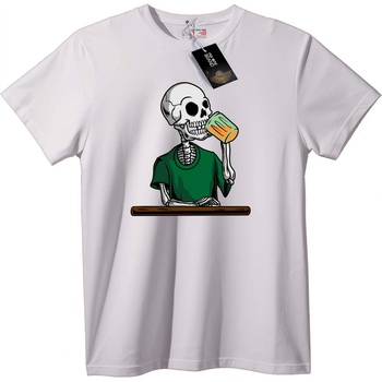 NOONEBRAND Тениска Skull Пиещ Бира - 5XL, Black