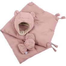 7AM Enfant komplet AIRY PINK čiapka rukavice deka