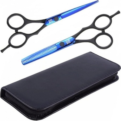 Pro Feel Japan SET H01 Blue Matt Black 5,5' sada profi kaderníckych nožníc v puzdre