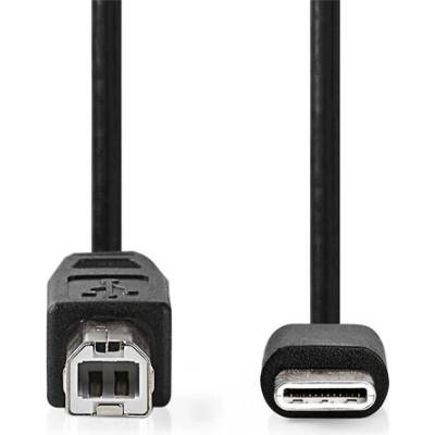 Nedis CCGL60650BK10 USB-C щепсел - USB-B щепсел (USB C - USB B) кабел, 480 Mbps, 1 м (CCGL60650BK10)