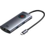 Vention 6-в-1 USB-C докинг станция с LED дисплей - HDMI 8K@30Hz, 2x USB-A 5Gbps, USB-C 5Gbps, PD 100W, LAN 1Gbps (TQZHB)
