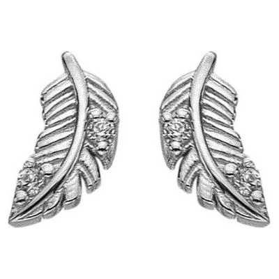 Hot Diamonds strieborné náušnice Pierko Silver Whisper SWE008