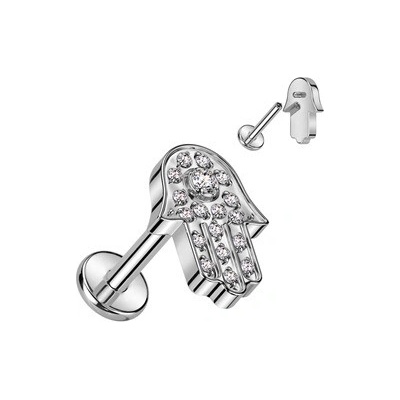 Šperky4U piercing do brady labreta Hamsa TITAN TIT1281-1206