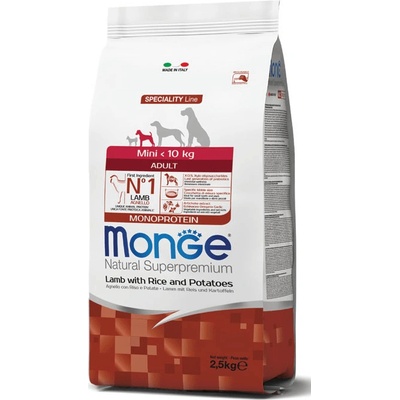 MONGE Mini Adult Jahňacie s ryžou a so zemiakmi 0,8 kg