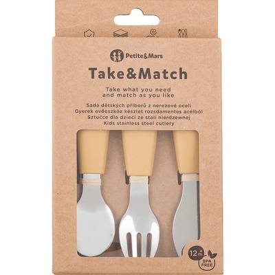PETITE&MARS Sada příborů z nerezové oceli Take&Match Intense Ochre 12m+