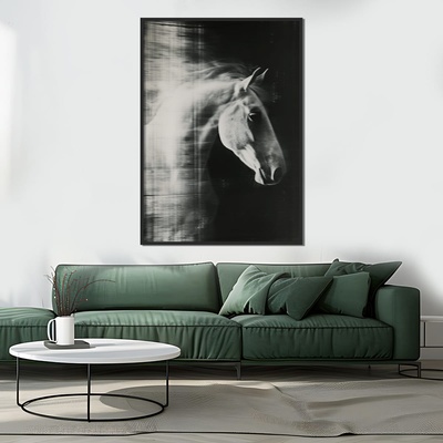 Decono Картина Кон в Черно и Бяло