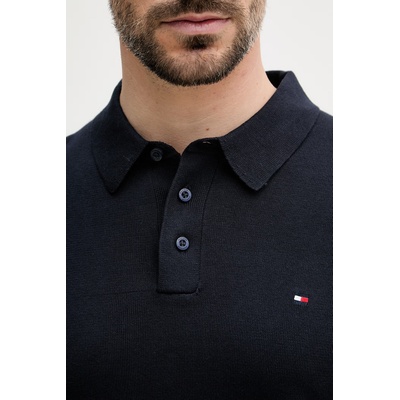 Tommy Hilfiger тениска с яка мъжка от памук (MW0MW37396)