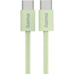 Hama Кабел Hama USB-C - USB-C, 1 m, найлонова оплетка, зелен (HAMA-201726)
