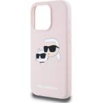 CG Mobile iPhone 15 Pro KARL LAGERFELD ТЕЧЕН СИЛИКОН ДВОЙНИ ГЛАВИ MAGSAFE Силиконов удароустойчив протектор за телефон, MagSafe, цвят ROSS KLHMP15LSKCHPPLP (KLHMP15LSKCHPPLP)