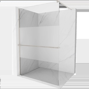 Mexen Kioto+ Душ стена с рафт Walk-in 80 x 200 см, прозрачно/матово, четкан никел - 800-080-121-97-35 (800-080-121-97-35)