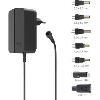 Hama Универсално захранване, регулируемо, 1500mA, 18W, max. 12V, 7 адаптера (HAMA-223615)