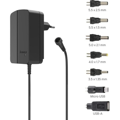 Hama Универсално захранване, регулируемо, 1500mA, 18W, max. 12V, 7 адаптера (HAMA-223615)