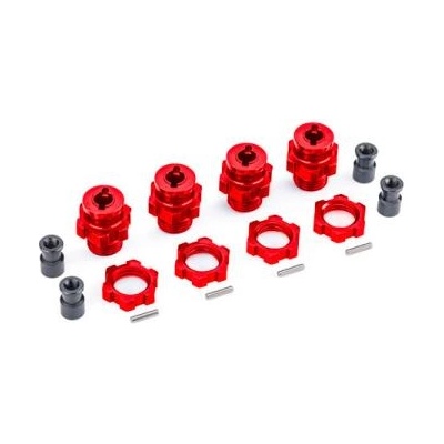 Traxxas алуминиев къс червен главина на колелото (за #9080)