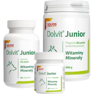 Dolvit Junior Plus - vitamíny a cheláty pro zdravý růst a vývoj mladých psů 90 tbl