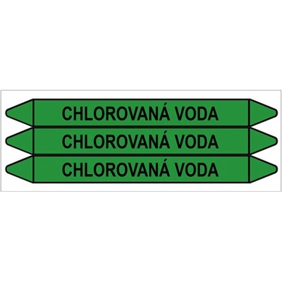 Značení potrubí, chlorovaná voda,3 ks, 355 × 37 mm PZ 008863