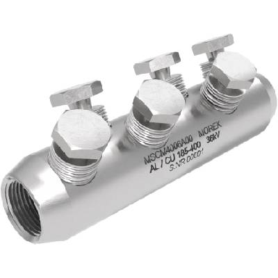 Кабелен съединител алуминиев покалаен Al/Cu 185-400mm2 36kV MSCM400 6x късащ се болт M22 - MSCM4006A00 (MSCM4006A00)