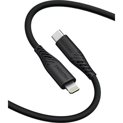 Swissten 71534010 dátový Lightning, 60W / 3A / 1x USB-C(M) / 1x Lightning(M), 1,5m, černý