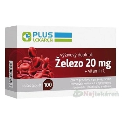 Plus Lekáreň Železo 20 mg + vitamín C 100 tabliet
