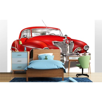 DIMEX ART s. r. o Самозалепваща се флизелинова фототапета червена ретро кола ii. 375 x 250 см