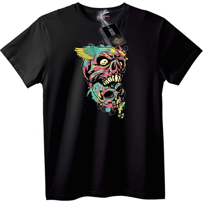 NOONEBRAND Тениска Шарен Череп - 5XL, White