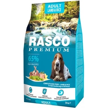 Rasco Premium RASCO Premium Adult LAMB AND RICE - Премиум храна с агне и ориз за пораснали кучета с чувствителни стомаси, 3 кг, Чехия 1704-10434