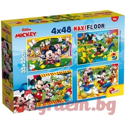 Lisciani Пъзел LISCIANI 86610 - 4 x 48 части - Мики Маус, двулицеви пъзели (LI86610)
