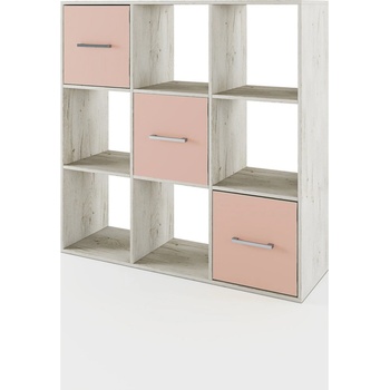 Bogdan Furniture I Етажерка Mod 3084, Дъб пиемона/Розова праскова