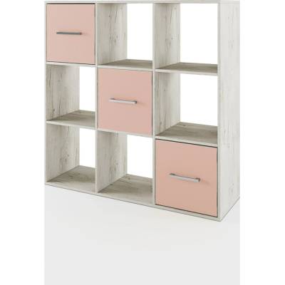 Bogdan Furniture I Етажерка Mod 3084, Дъб пиемона/Розова праскова