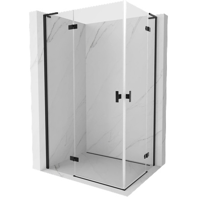 Mexen Mist-H L Duo лява душ кабина 95 x 80 см, прозрачна, черна - 8A5L-095L-080P-70-00 (8A5L-095L-080P-70-00)