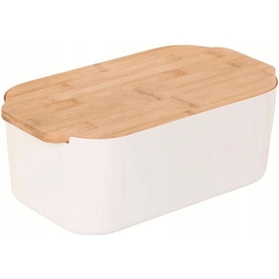 Chlebník s prkénkem Excellent Houseware béžový plast