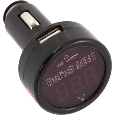 Voltmeter do auta 12V/24V +USB 12V/5V 1A SA019