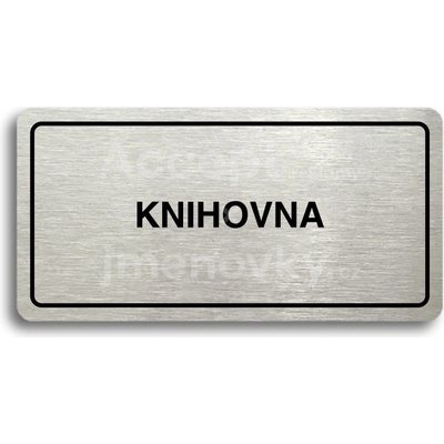 ACCEPT Piktogram KNIHOVNA - stříbrná tabulka - černý tisk