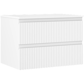 Mexen Rivel шкаф за баня под мивка 70 см с плот, 2 чекмеджета, набразден, бял (91A20-07047-2-BFFC01)