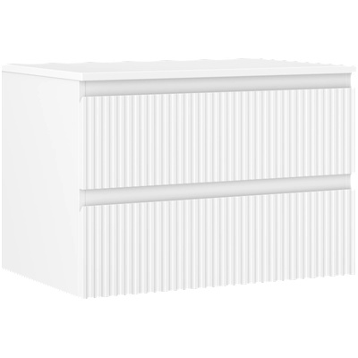 Mexen Rivel шкаф за баня под мивка 70 см с плот, 2 чекмеджета, набразден, бял (91A20-07047-2-BFFC01)