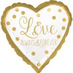 Amscan Балон от фолио златно сърце - Love Always and Forever