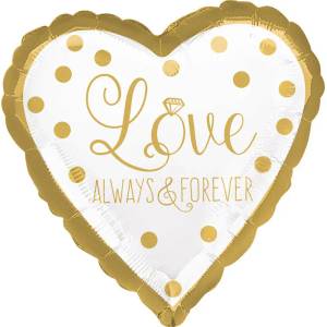 Amscan Балон от фолио златно сърце - Love Always and Forever