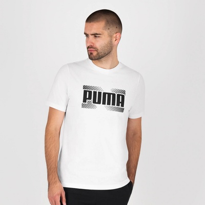 Puma pánske tričko na fitnes s krátkym rukávom biele
